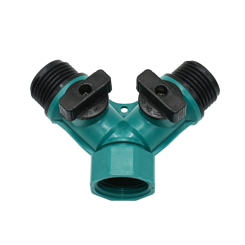 Female 3/4 To 3/4" Male 2-Way Tap Garden Tap Y Water Splitter Irrigation Tube Splitter Watering 1Pcs