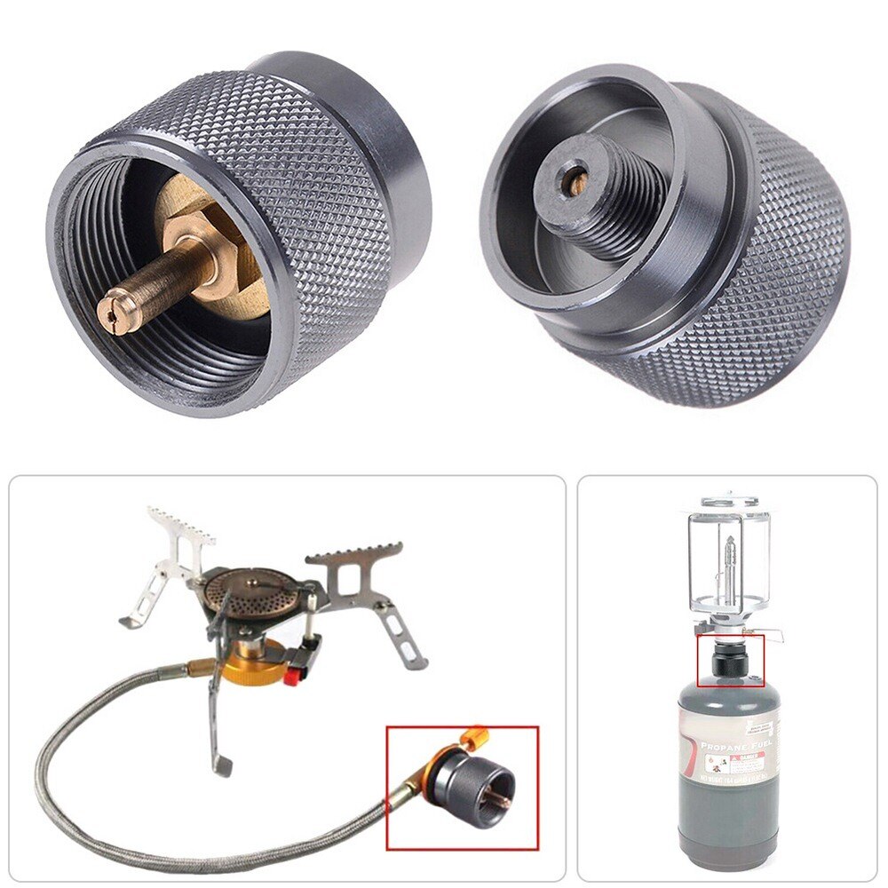 Gass tank adapter utendørs 1 lb komfyr tank adapter gass propan sylinder kobling beholder ventil utendørs tur camping verktøy