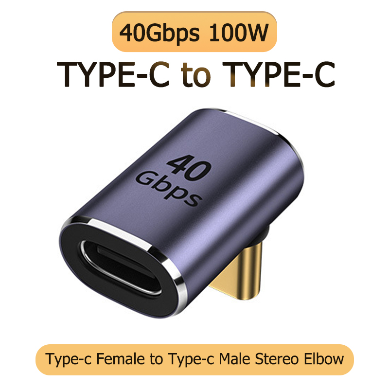 NNBILI 3A Typ C Kolanko USB 3.1 Adapter kabla do ładowania danych Konwerter dla Androida Adapter OTG 90/180 stopni Szybkie ładowanie 10 Gb/s: Różowy