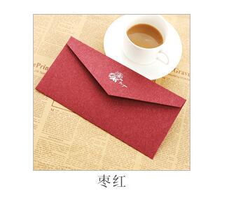 3 stks/partij/Set 11x22 cm Leuke Bussiness Enveloppen Voor Party Bedrijf Geen 5 Gekleurde Kraft dikke Opslag Enveloppen Off Wit: red