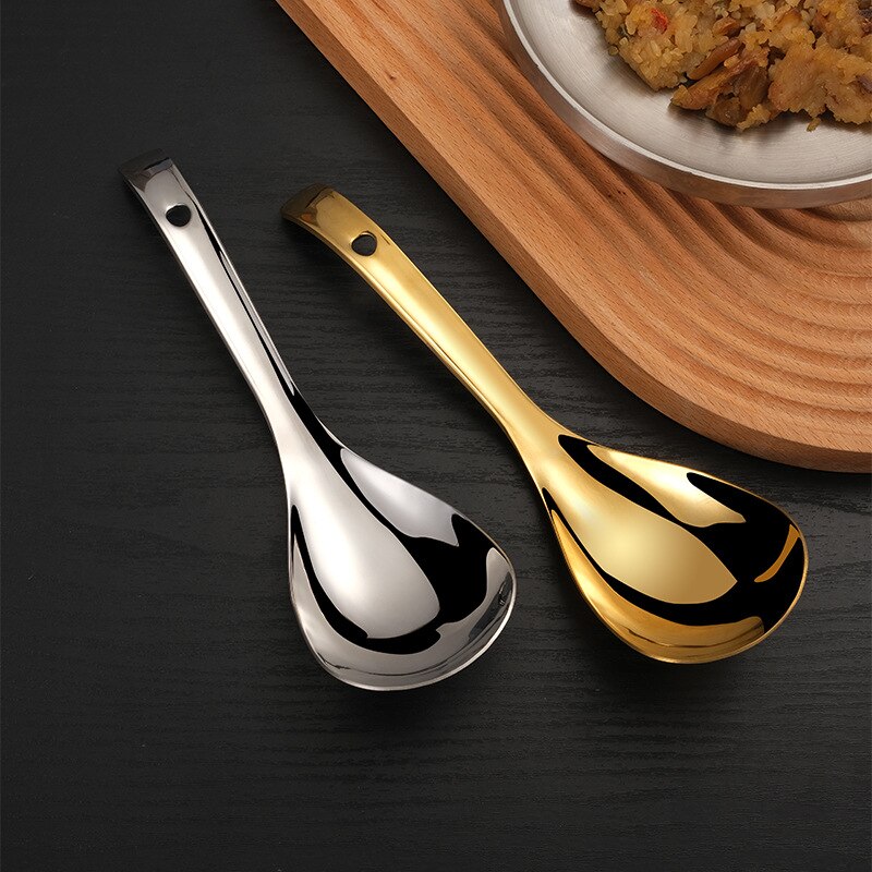 Cuchara para sopa de arroz, cucharón grande de acero inoxidable, vajilla para servir, utensilios de cocina para accesorios de cocina