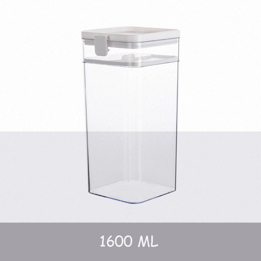 Kitchen Food Storage Sealed Container Airtight Jars with Lid for Storage Seasoning Candies Snack Cereal Pasta Tea Sealed Tank: 1600ML White