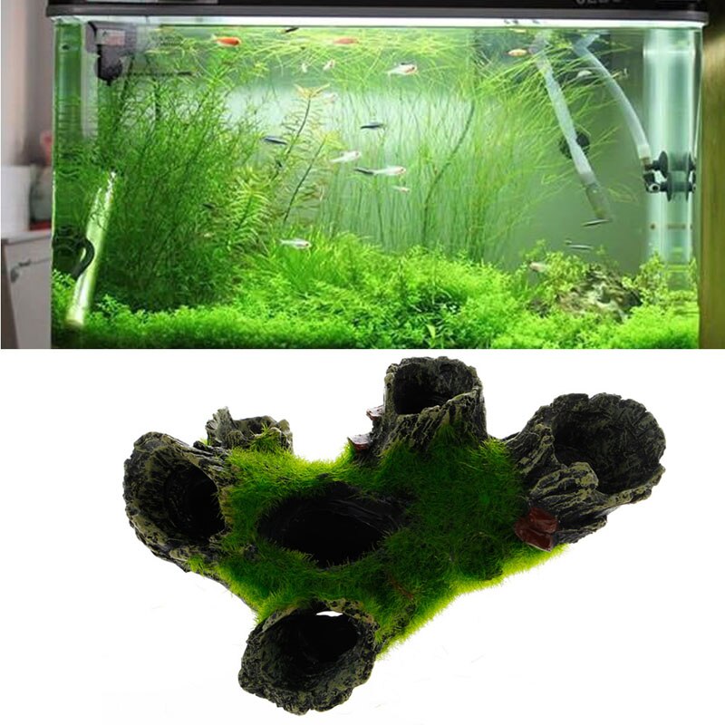 Aquarium bergzicht boomhut hars grot aquarium aquariumdecoratie