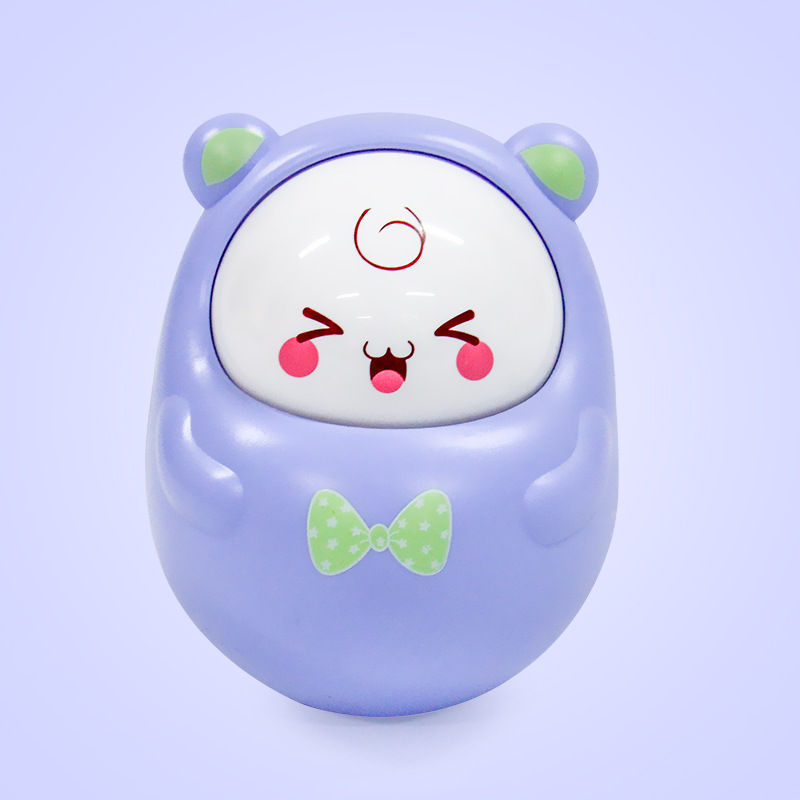 16 soorten Schattige baby Rammelaars bell knikken Pop Knipperen Ogen Tumbler Roly-poly Bijtring speelgoed Pasgeborenen Baby Vroege educatief speelgoed: purple