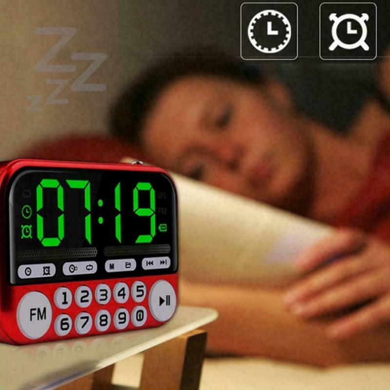 Portable Elderly Radio Mini FM Radio Stereo Built-In Speakers Music Backlight Player Card Time Display+timer Shutdown Home Radio