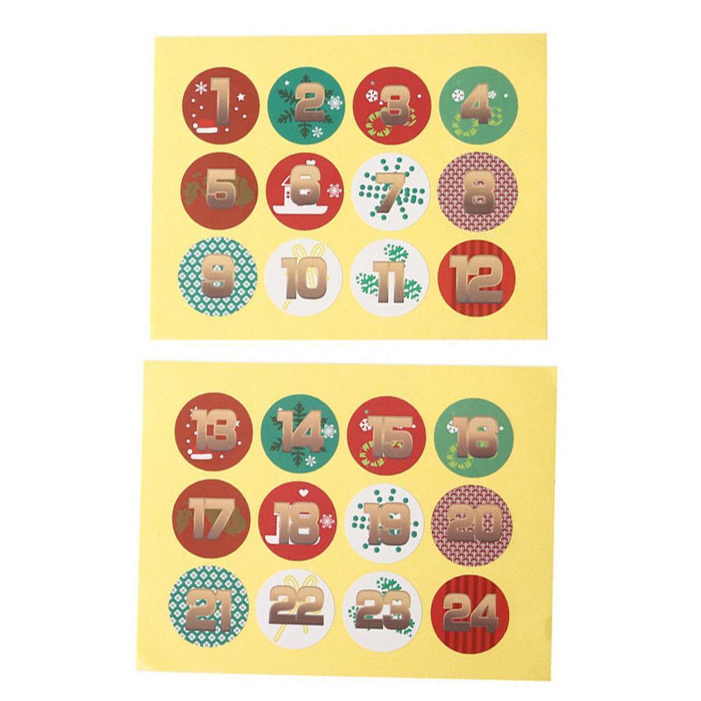 Christmas Number Stickers Diy Scrapbooking Round Christmas Sticker Labels Decor Xmas Y9P4