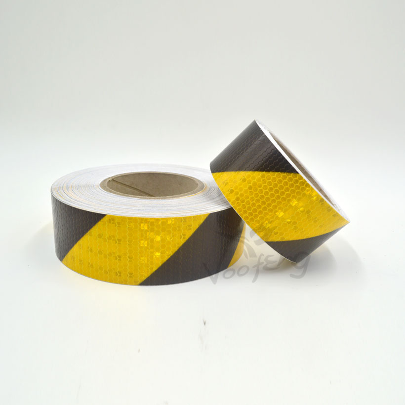 5CMX10M Yellow/Black Dual Color Self Adhesive Warning Tape with High Visibility