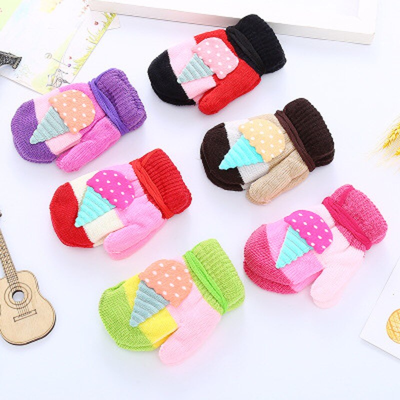 0-3 jahre alt Baby Gestrickte Warme Handschuhe Junge/Mädchen Nette Karikatur Winter Baby Nette Finger Handschuhe freundlicher der Handschuh Karikatur Handschuhe