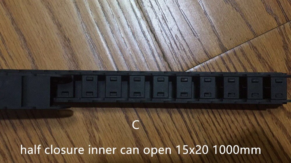 Brug Type Kan Niet Open Plastic 15 Mm X 20 Mm Drag Ketting Met End Connectoren L 1000 Mm Graveren machine Kabel Voor Cnc Router