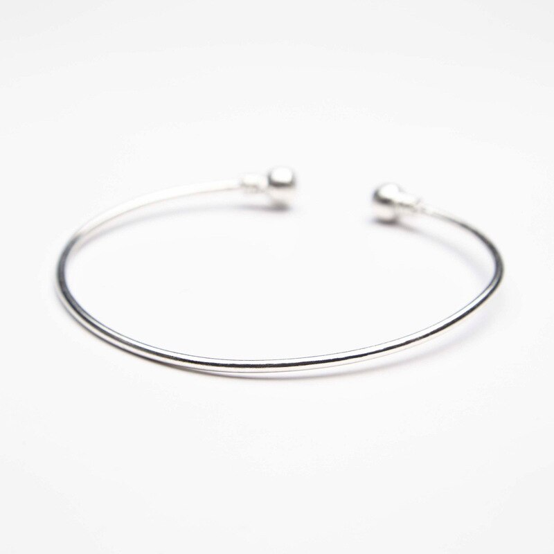Minimalistisk simpelt forgyldt forsølvet armbånd med åben arm justerbare perler overarm manchet armring enkle smykker