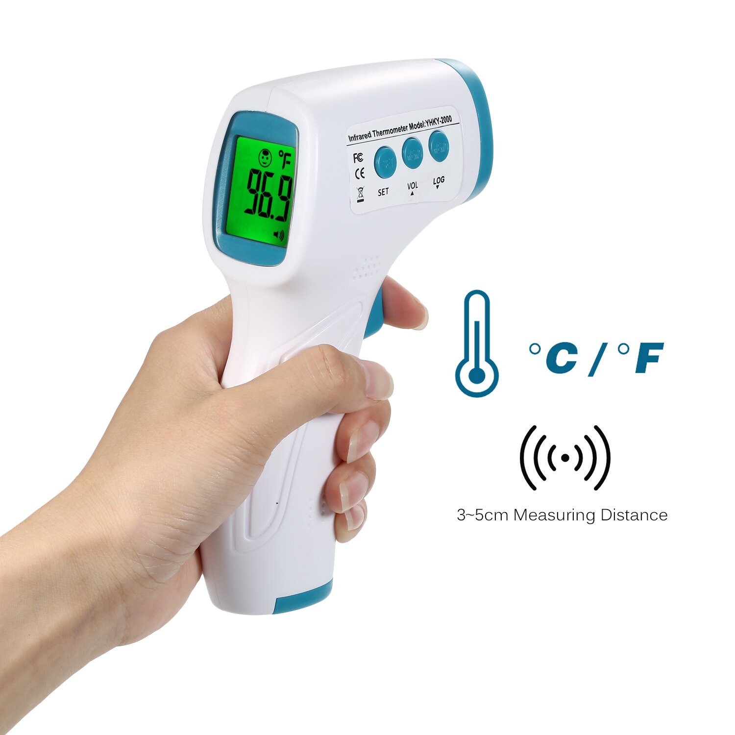 Digitale Infrarood Voorhoofd Thermometer Lcd Ir Thermometer Non-contact Ir Infrarood Thermometer Temperatuur Meter Met Koorts Alarm