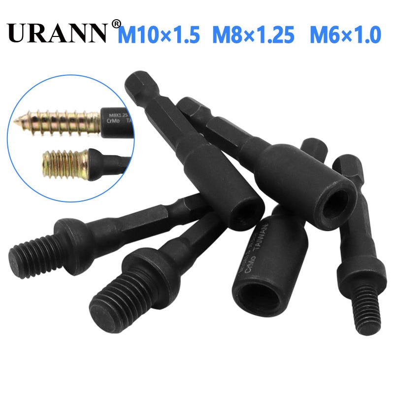 URANN 1pcs M6 M8 M10 1/4 Hex Shank Square Driver Tap Die Socket Adapter Thread Screw Tapping Chuck