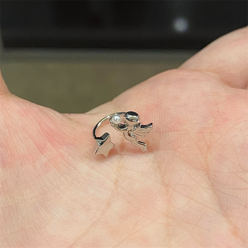 Engelstjerne hestesko ring 316l rustfritt stål ørebein spiker  y2k delikate vanntette øredobber for kvinner tilbehør