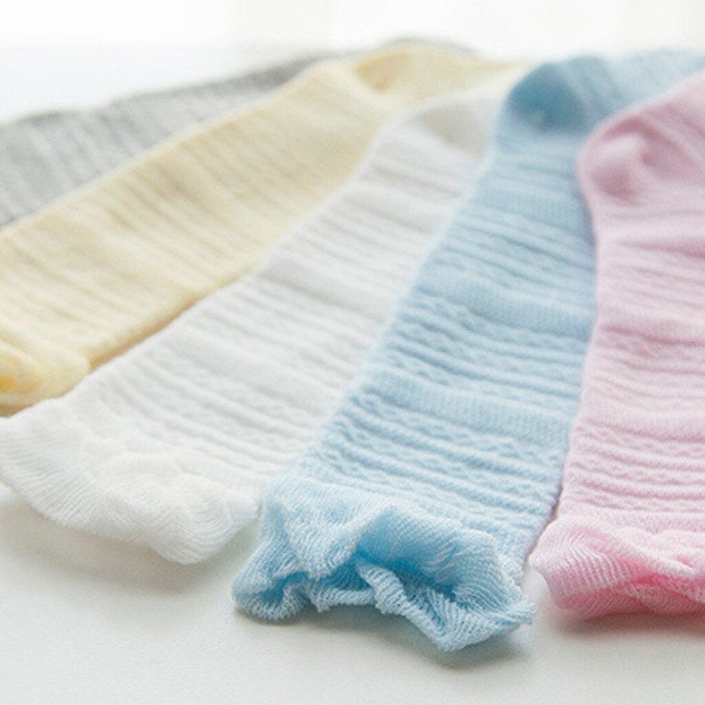 1 par nyfødte baby drenge piger sokker solid blonde prinsesse strømper sokker efterår forår børn sokker kawaii høje knæ sokker