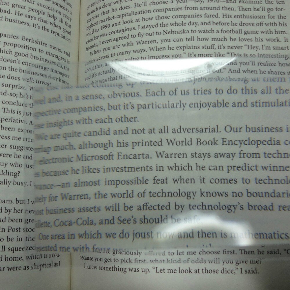 Pocket Credit Card Size Magnifier 3x Magnifying Fresnel Lens Reading