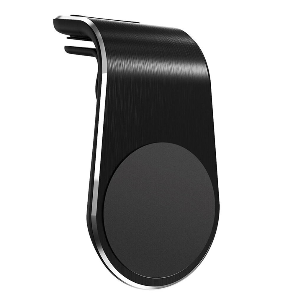 Tideok magnetisk biltelefonholder l form lufthul monteringsstativ i gps mobiltelefon holder: Sort