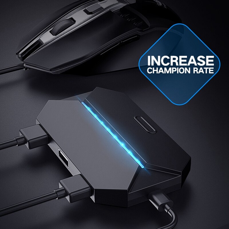 -ZIYOU LANG G6 Kit de convertisseur avec clavier de jeu rvb et convertisseur de souris, adapté pour téléphone Android Ios vers PC
