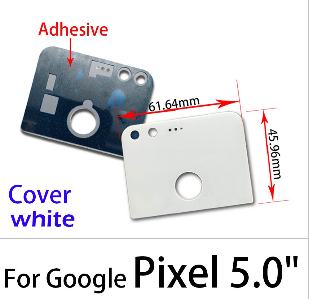 Rear Back Rear Camera Glass Lens Cover For Google Pixel XL / Pixel 2 XL / Pixel 3 XL 5.0" 5.5 " Camera Lens With Sticker: Pixel White Cover