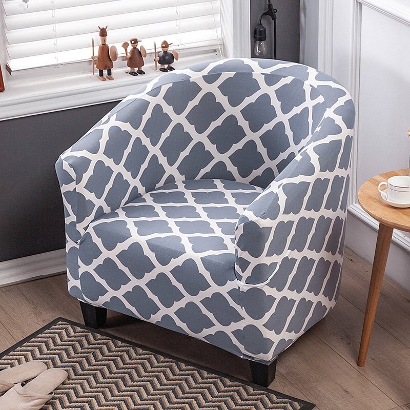 Venytettävä nojatuolin päällinen geometrinen amme kahvi sohvan päällinen klubituoli sohvan slipcover olohuoneen kodin huonekalujen suojaan: K nojatuolin päällinen