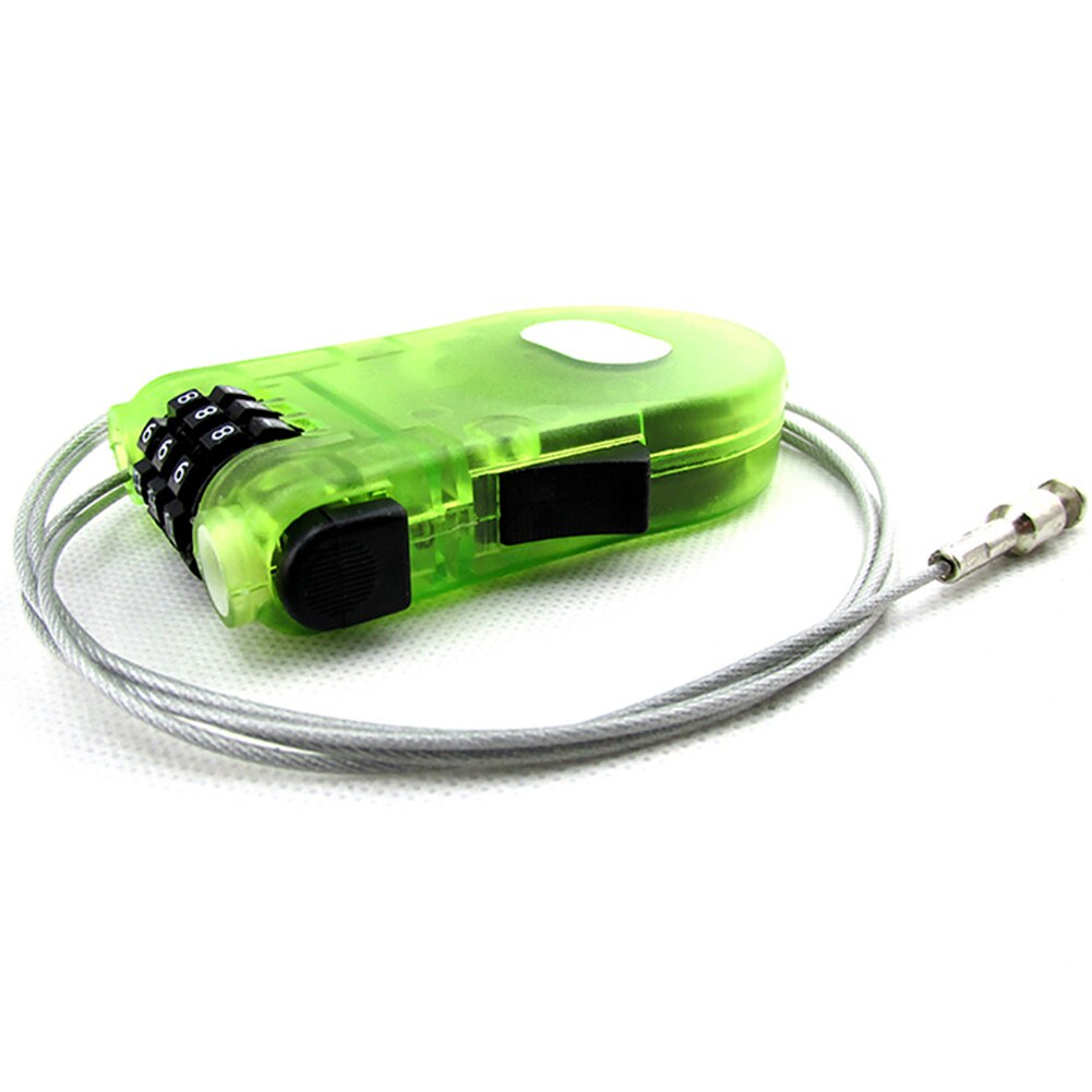 Password Code 3 Digit Rope Ski Anti Theft Padlock Pram Long Roller Cable Lock Mini Bicycle Parts Extendable Wire Security: Green
