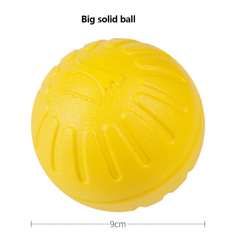Yellow Pet Toy Dog Training Floating Toys Pet Ball Bite Pull Ring Flying Discs Foam Bite Resistant Dog Interactive Toys: large solid ball