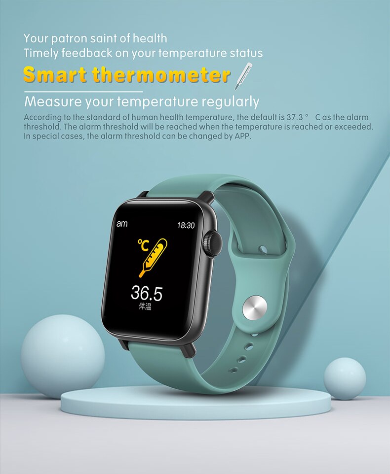 Pulsera inteligente Xiaomi QS19, reloj inteligente deportivo con control de la presión sanguínea y la temperatura corporal, control táctil completo y podómetro
