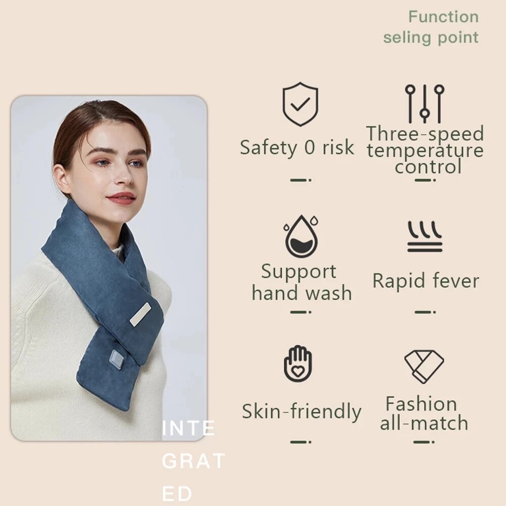 Écharpe chauffante USB améliorée pour garder au pendant la conduite, écharpe chauffante intelligente, solide, équipement de Massage d&#39;extérieur, hiver