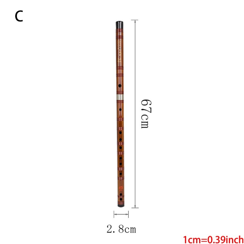 Bamboo Flute - C, D, E, F, G Key - Open Hole Design - Bitter Bamboo Musical Instrument: C