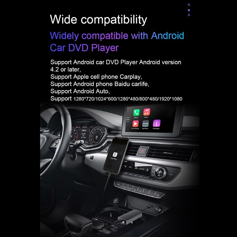 Car radios CarPlay Box Voice Control Wireless bluetooth Smart Link USB Dongle with Mic Input Car Navigation Multimedia Player