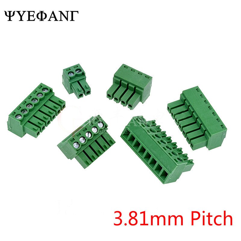 10 stk  kf2 edg  / 15 edg 3.81 pluggbar koblingsplint 3.81mm tonehøyde 2p/3p/4p/5p/6p/8p