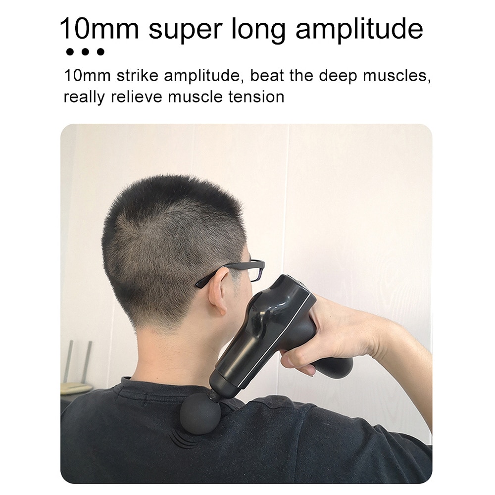 Massage Gun 3-Level Variable Frequency Vibration Muscle Massage for Pain Relief Electric Body Massager with 3 Massage Head