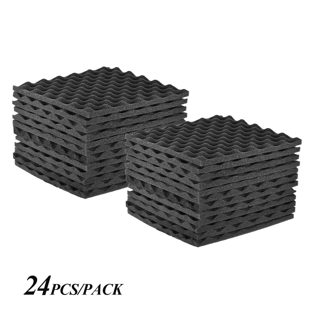 36 Pack Foams Panels Sound Insulation Foam Studio Acoustic Foam 30 * 30cm/ 12 * 12in Sound-absorbing cotton Soundproofing Foam: Dark gray 24 PCS