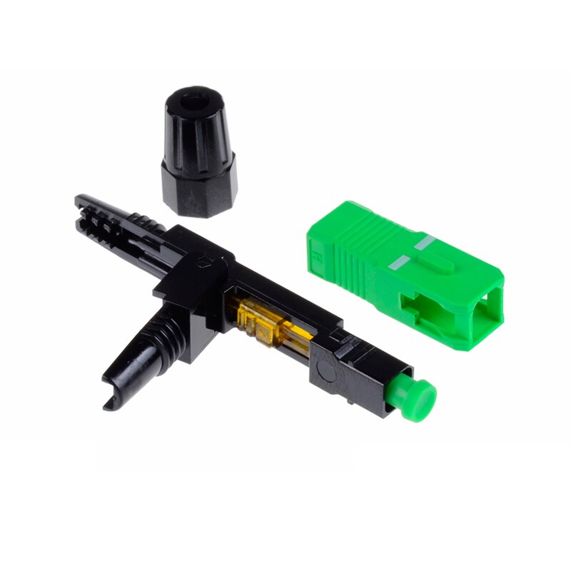 50PCS SC APC fiber optic SC APC Single-mode Fast connector SC APC FTTH Fiber Optic quick Connector