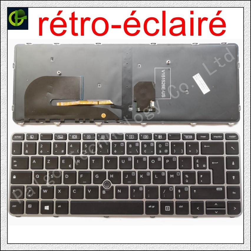 French Backlit Azerty keyboard for HP EliteBook 840 G3 745 G3 745 G4 840 G4 848 G4 836308-051 821177-051 NSK-CY2BV FR: Backlit