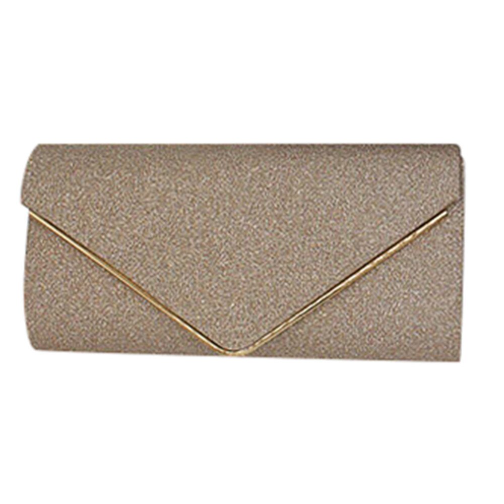 Womens Evening Bag Handbags bling solid chain Envelope Clutch Purses For Wedding Or Party crossbody bag Messenger Bag: Gold