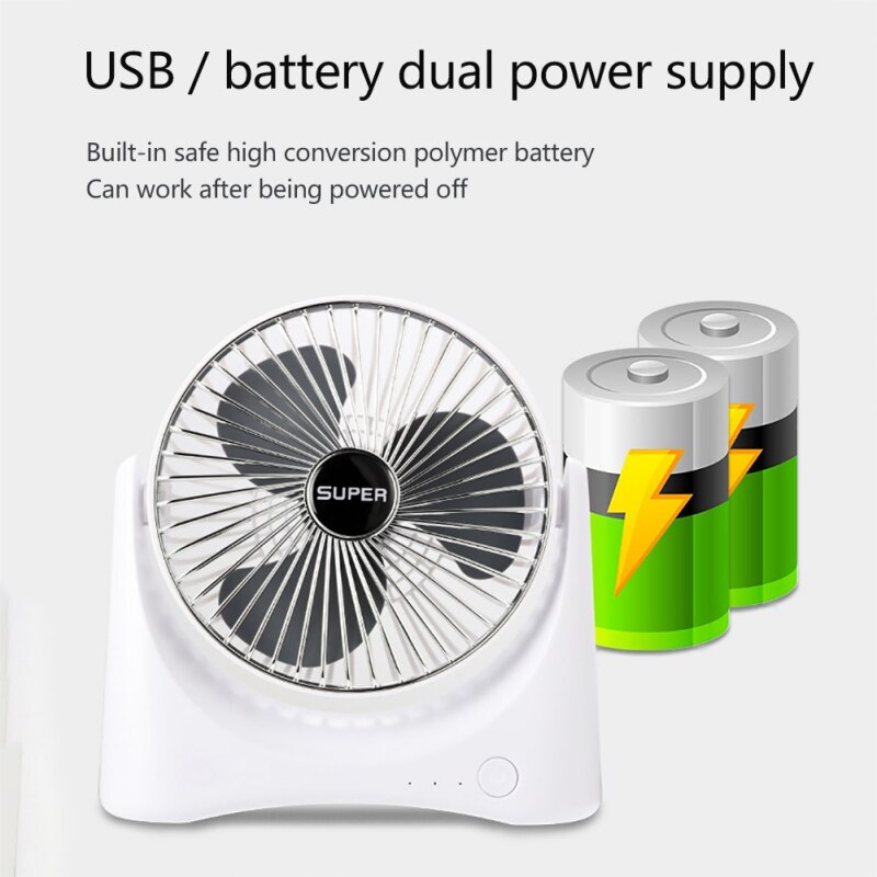 Adjustable Head 360 Rotation Table Fan Portable Fan With Strong Airflow Quiet Operation Personal Fan Mini Computer Cooling Fan