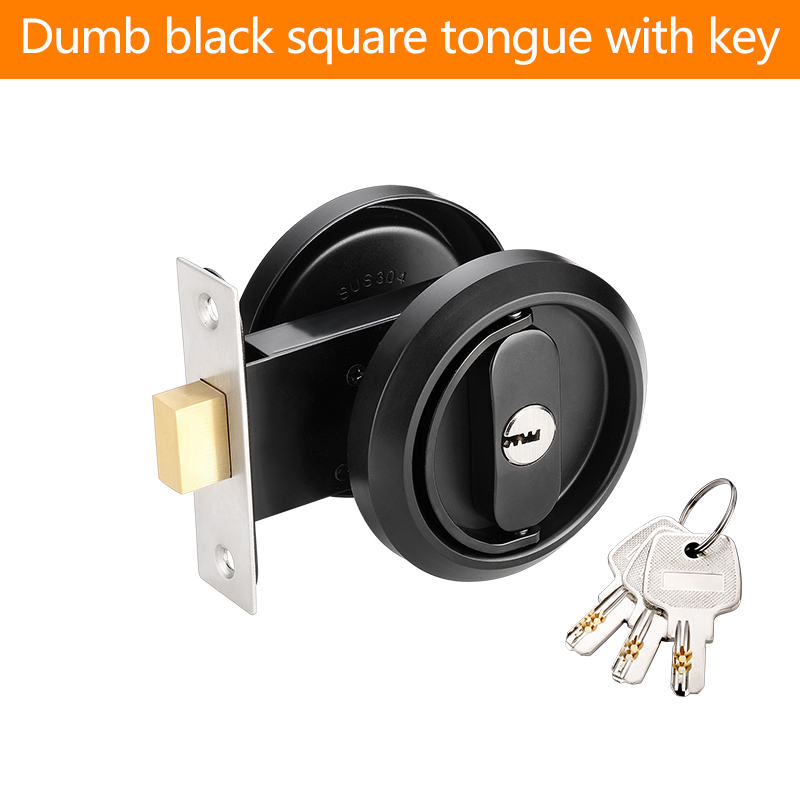 1Pcs Invisible Door Lock With Key Indoor Household Door Anti-theft Single Double-Sided Round Lock Stainless Safety Door Locks: MULTI