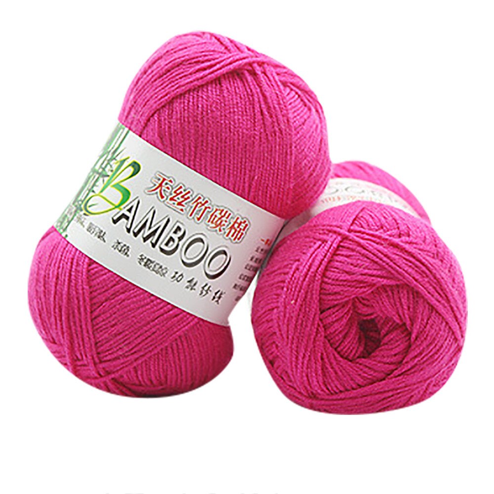 100% bambou coton doux naturel tricot Crochet tricots laine fil 50g pull chapeau tricot coton fil accessoires: E