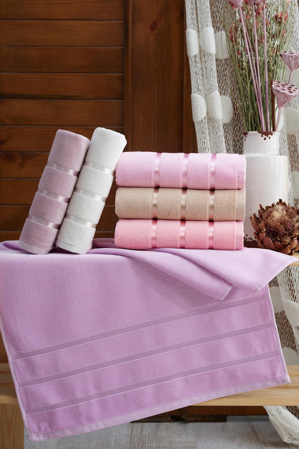 Ultrasoft lacé serviette 6 pièces 50x90% 100 coton super absorbant el serviette classique dentelle broderie visage serviette doux gant de toilette: 6renk3çizgi