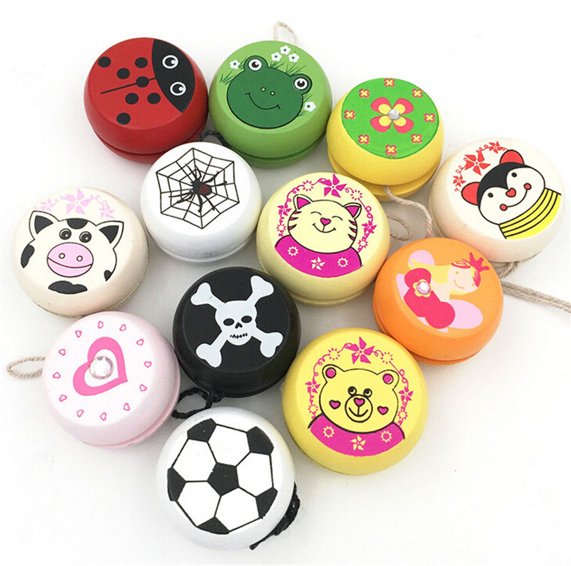 Søde dyrtryk træ yoyo legetøj mariehøne legetøj børn yo-yo yo yo legetøj til børn børn yoyo bold