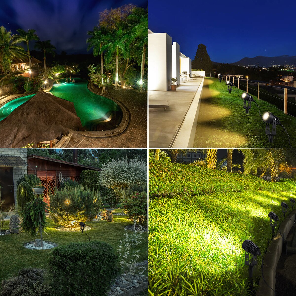 Tomshine 6-in-1 Garten Lichter Niedrigen Spannung LED Landschaft Beleuchtung IP65 Wasserdichte draussen Lampe warm Weiß für gehweg Bäume Hof