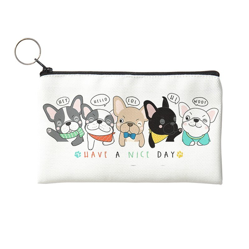 Nuovo portamonete Unisex semplice con stampa solida e simpatico cane con cerniera Lady Girls portafoglio portatile borsa piccola in tela per regali da ragazza: Style9