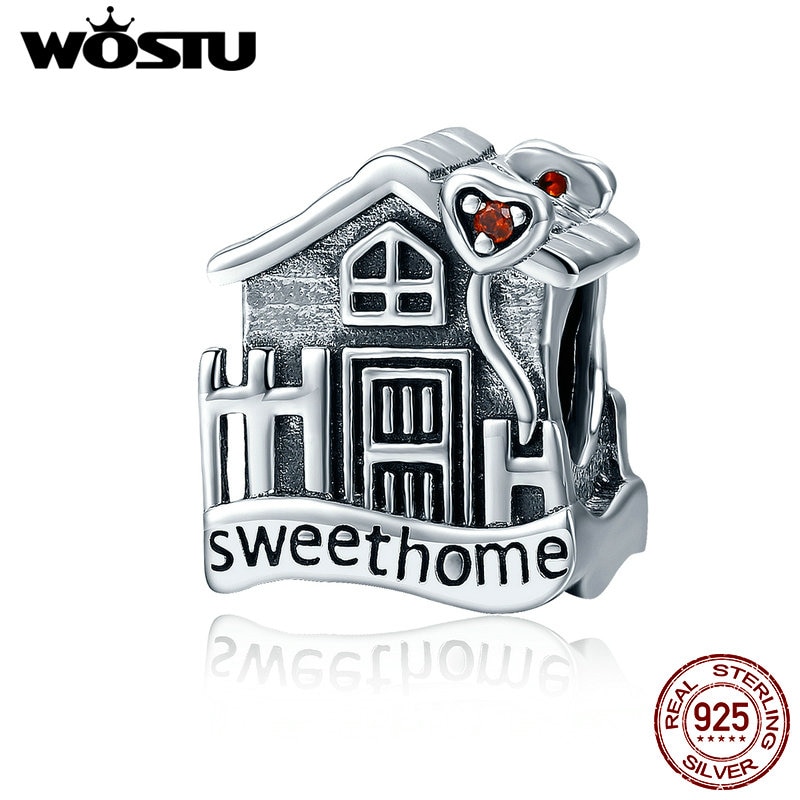 WOSTU 925 Sterling Silver Sweet Home Loft Villa Charms fit original WST Beads Bracelets DIY Jewelry CQC416