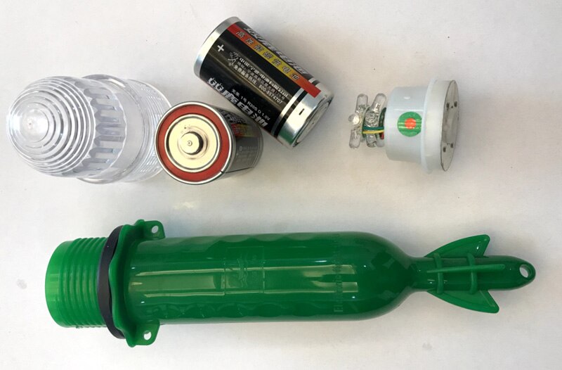 Posidon 25cm 3.0V Verschillende Kleuren Vissen Netto Signaal Licht Trekken Visnet Lamp Camping Outdoor Licht Vissen Float licht: Red-Green 2 Colors