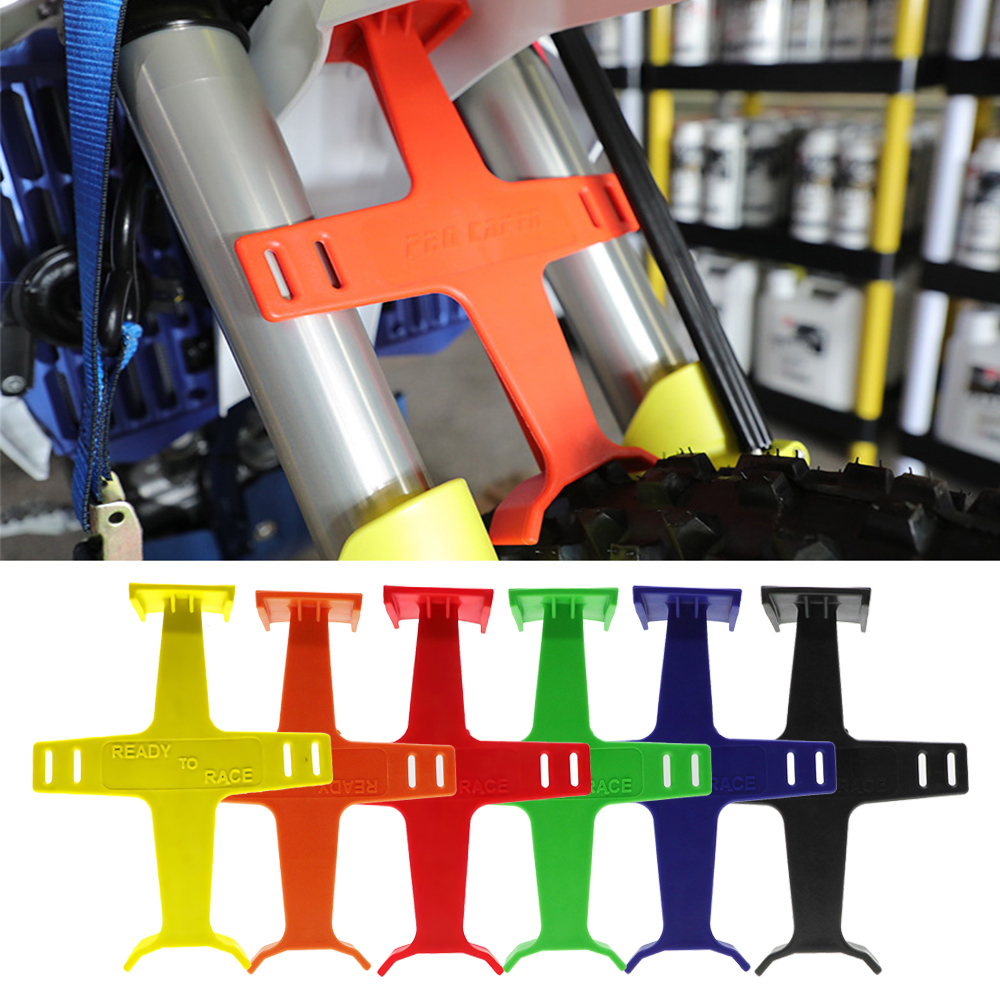 Protector de soporte de horquilla para Motocross, accesorio de ABS, acabado brillante, bloque Enduro, Protector de transporte