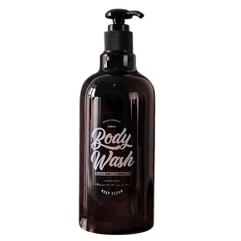 500Ml Nordic Pet Zeep Fles Bruin Badkamer Douchegel Hervulbare Flessen Shampoo Wassen Conditioner Lotions Druk Dispenser