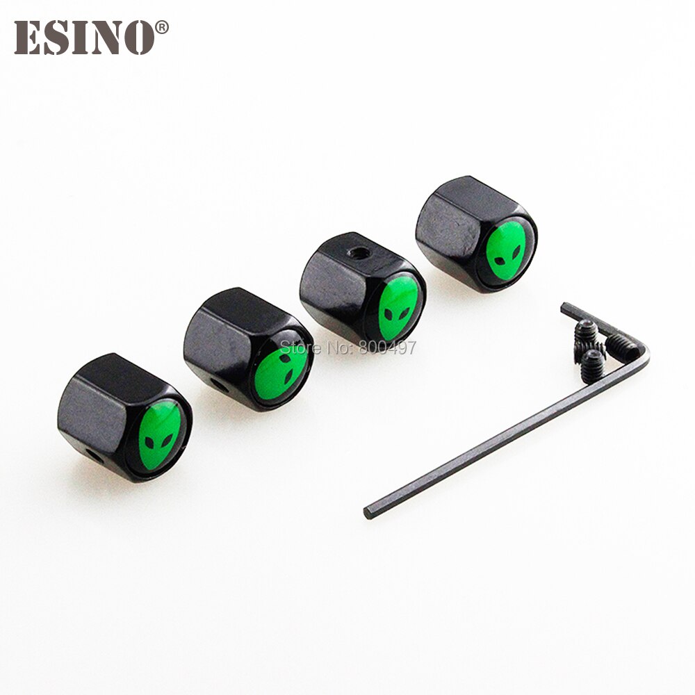 4 x Car Styling Alien Anti-theft Stainless Universal Steel Wheel Tire Valve Stems Caps Car Wheel Tire Stem Air Valve Caps