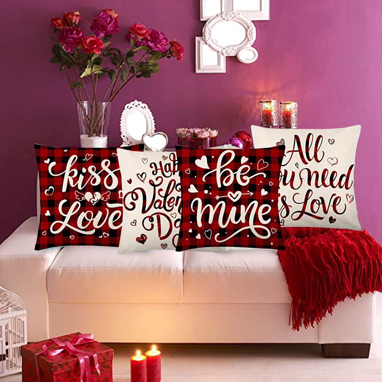 Liefde Brief Gedrukt Kussensloop Valentijnsdag Kussensloop Decoratieve Kussenhoes Woondecoratie Accessoires