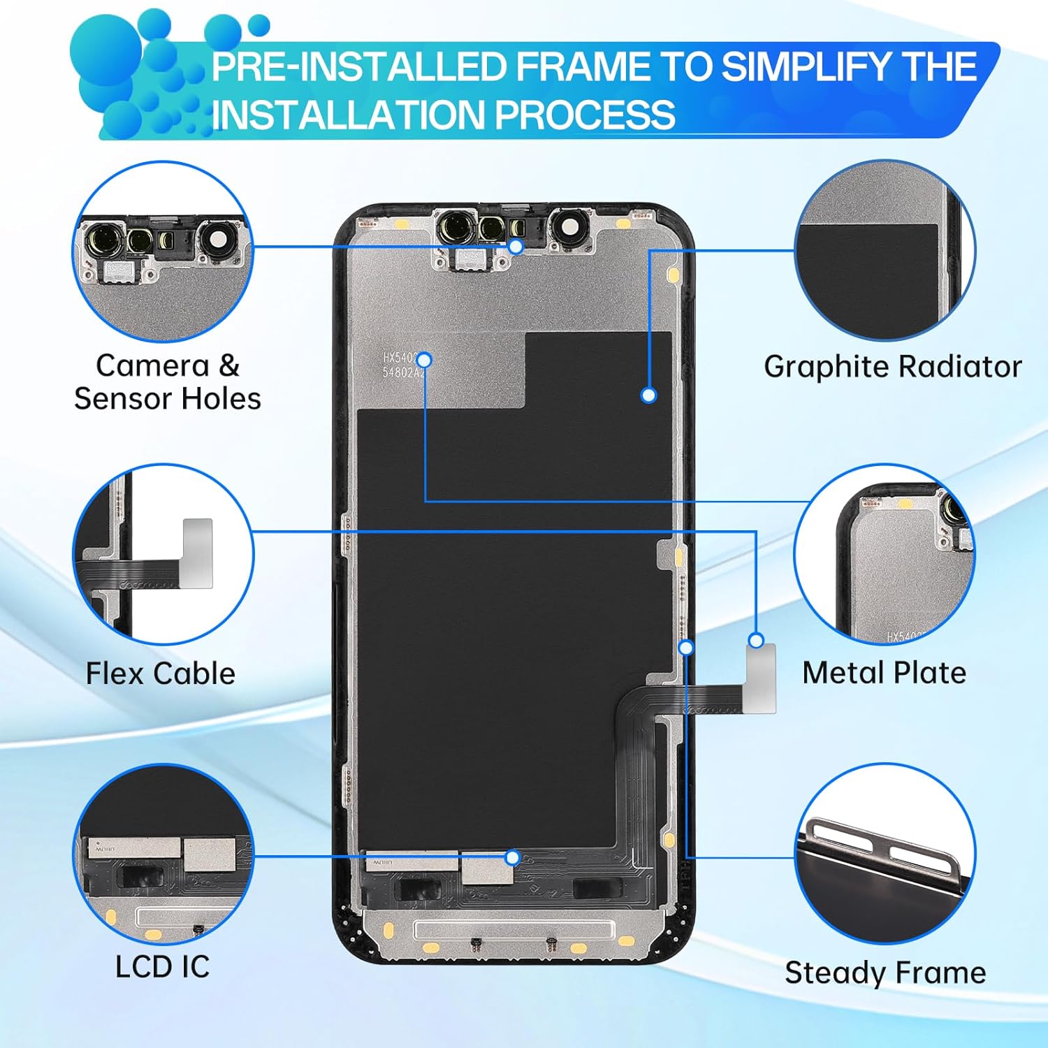5,4 "incell para iPhone 13 Mini pantalla LCD 3D montaje de digitalizador con pantalla táctil para iPhone 13Mini piezas de repuesto de pantalla
