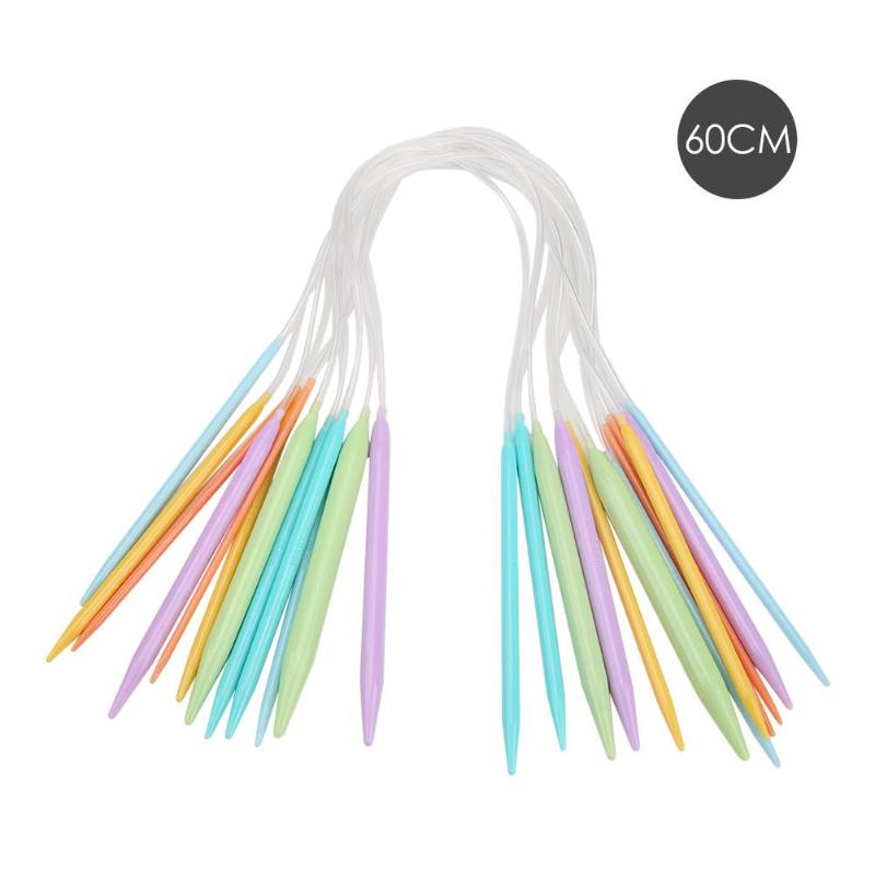 12 Pairs Plastic Circular Knitting Needles Ring Needle Set Sweater Scraf Knitting Weaving Tool Crochet Knitting Needles